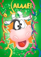 carnavalskaart alaaf blije koe